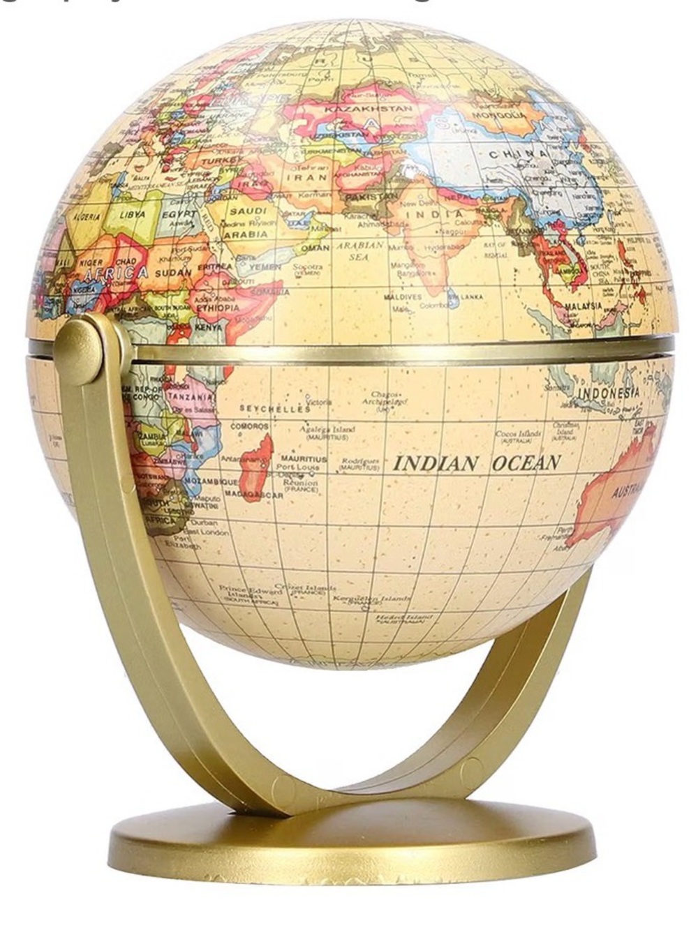 Mini English Edition Rotating Desktop Globe On Stand